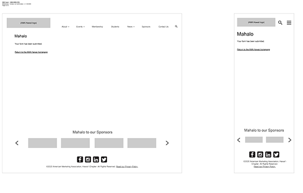 submission confimation wireframe
