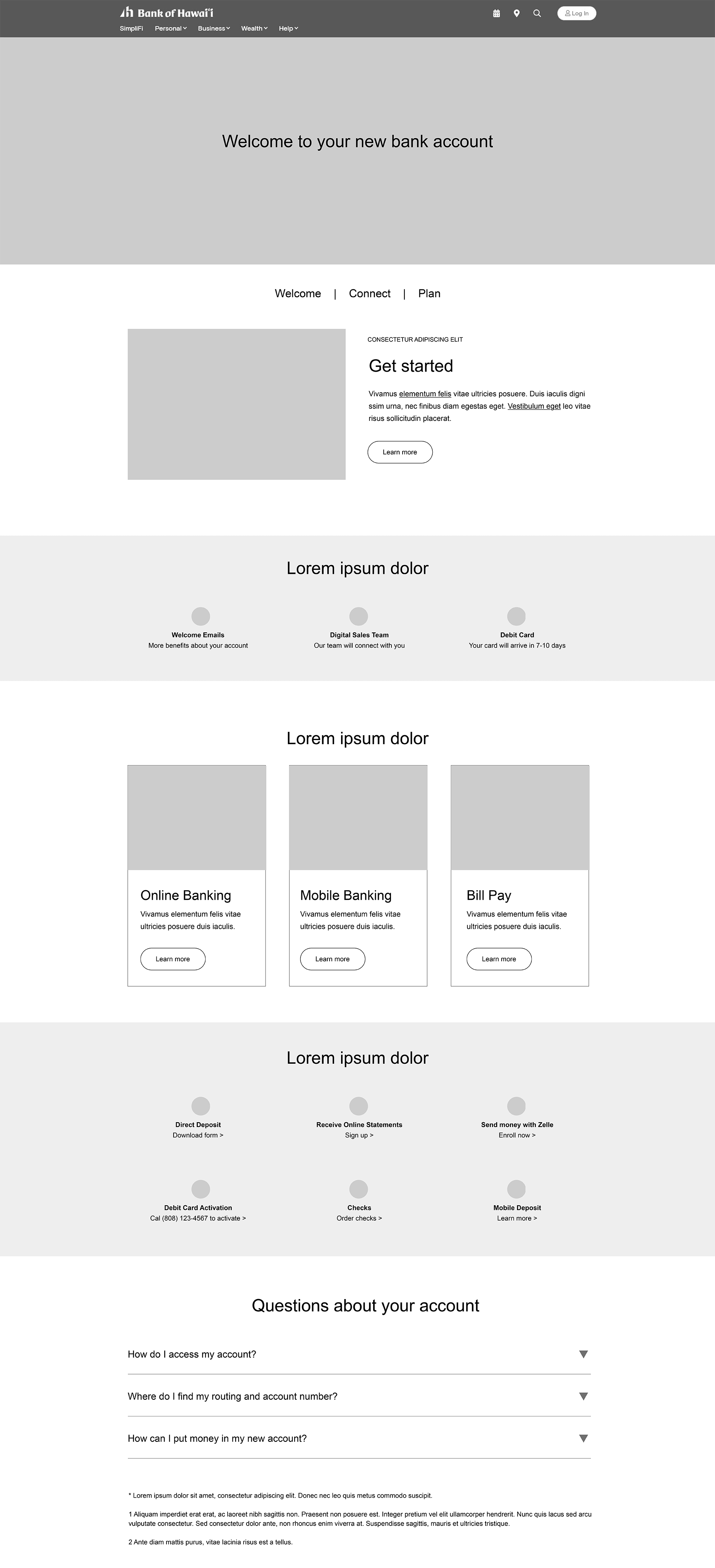 start page wireframe